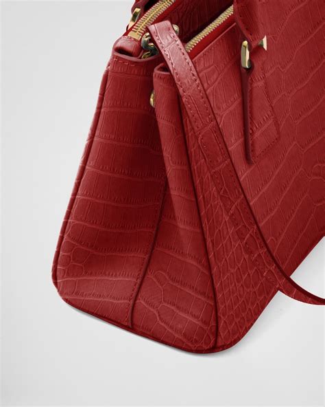 prada algator|Fiery Red Small Prada Galleria Crocodile Leather Bag .